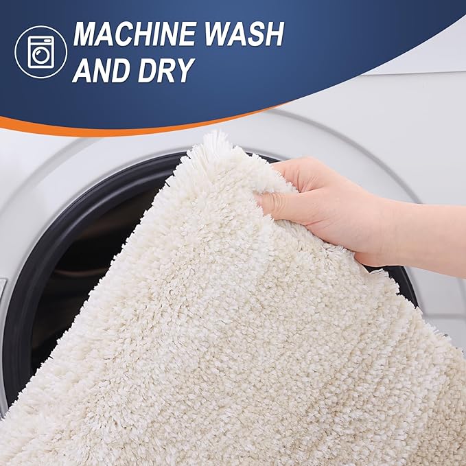 OLANLY Bathroom Runner Rugs 59x24, Extra Soft Absorbent Microfiber Bath Rugs - Image 5