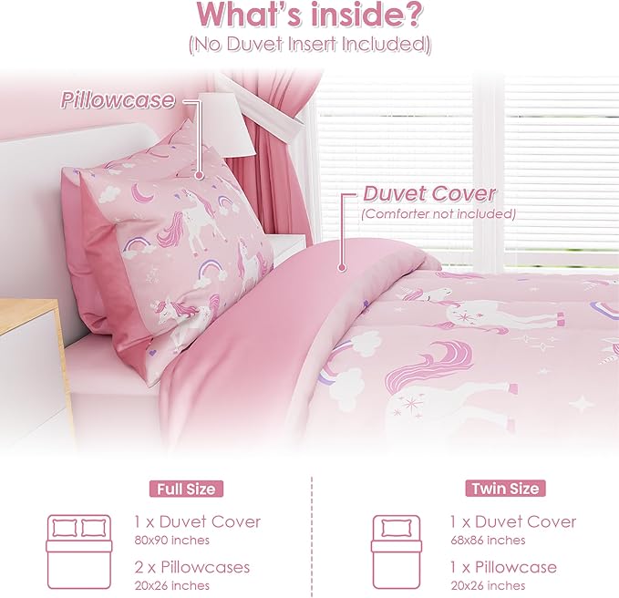 SANDJEST Unicorn Duvet Cover Sets Twin Size - Image 2