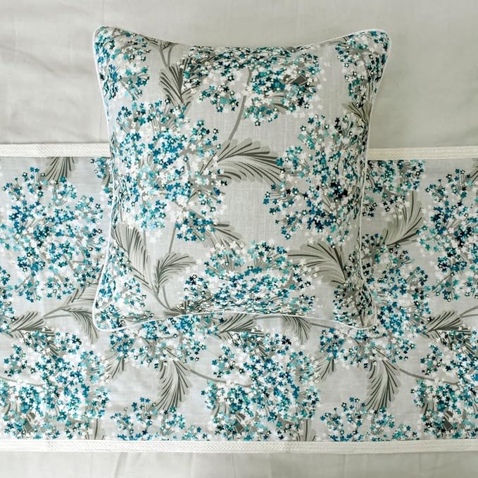 The HomeCentric King/Queen/Twin Blue Decorative King 90"x18" Bed Runner Without - Image 2