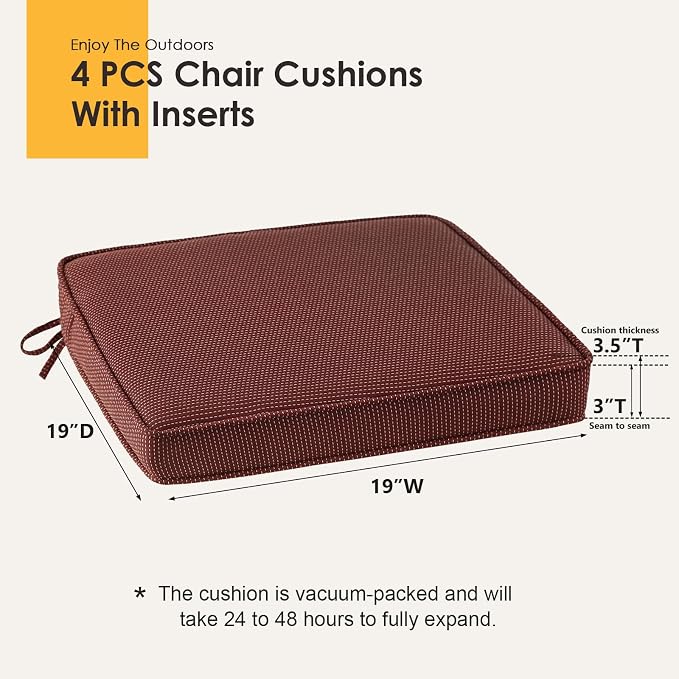 Outdoor Square Corner Seat Cushion, Non Slip Seat Cushion Pads - Image 5
