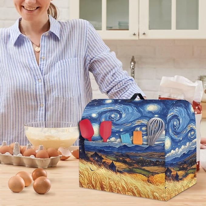 Blue Starry Night Print Mixer Cover Dust Covers - Image 5