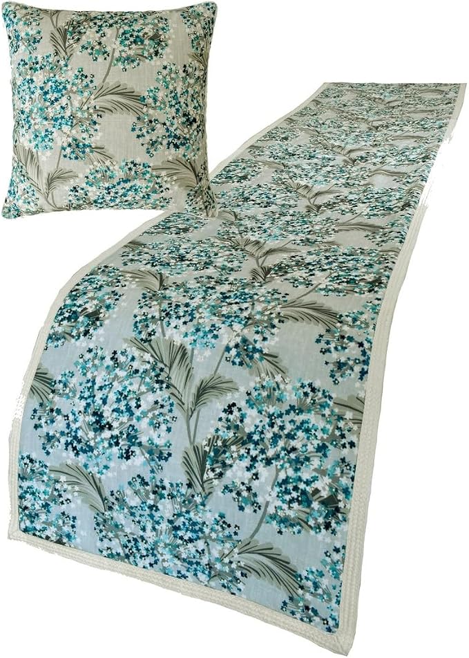 The HomeCentric King/Queen/Twin Blue Decorative King 90"x18" Bed Runner by TheHomeCentric