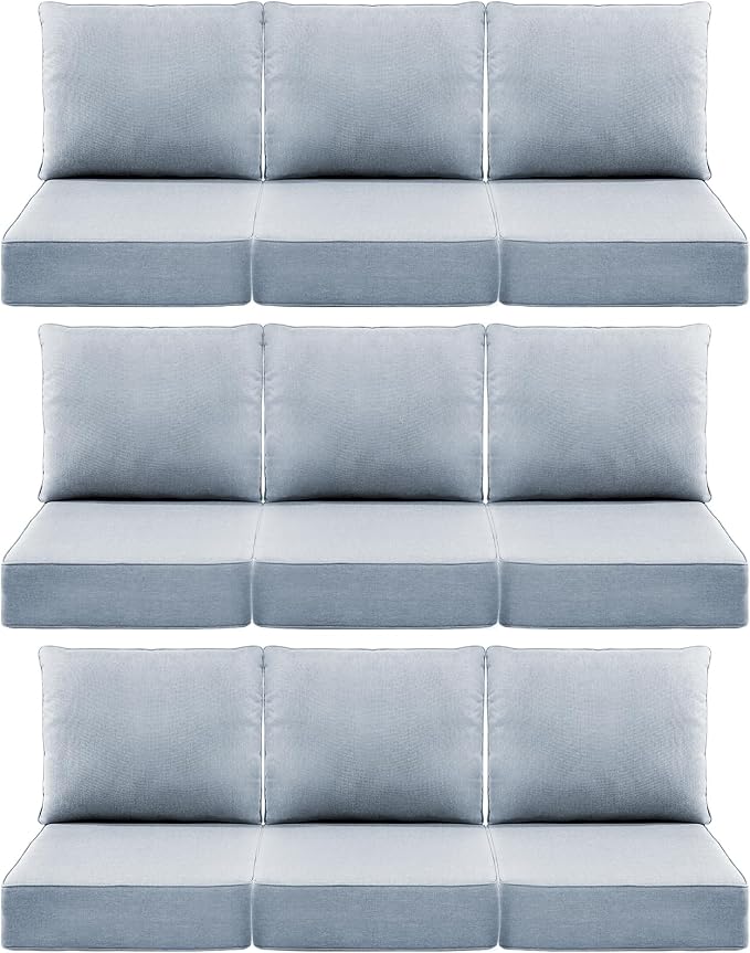 Luxury 6" Outdoor Cushions for Patio Furniture, Fade Resistant Couch Chair by Pugire