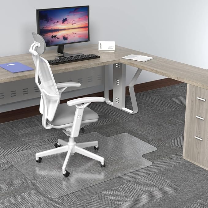 Amyracel Chair Mat for Carpet, Easy Glide Plastic Floor Mat for Office Chair on - Image 2
