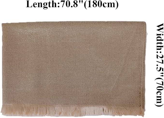 LMVERNA Women's Sparkling Metallic Soft Pashmina Shawls and Wraps Scarf in - Image 2
