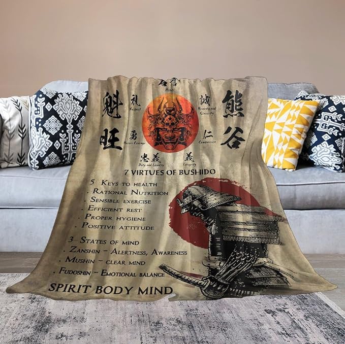 Samurai Warrior Blanket Japanese Samurai Throw Blanket Samurai Gifts - Image 7