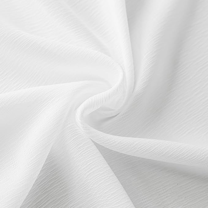 White Pinch Pleat Curtains 63 Inches Long Light Filtering Sheer Curtain Panels - Image 8