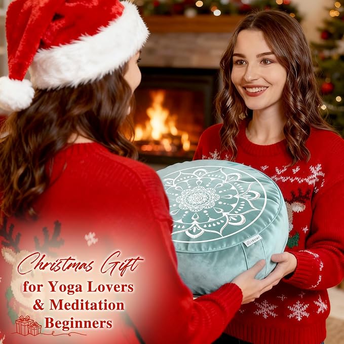 Hihealer Meditation Cushion, Traditional Tibetan Meditation Pillow Velvet Cover - Image 7