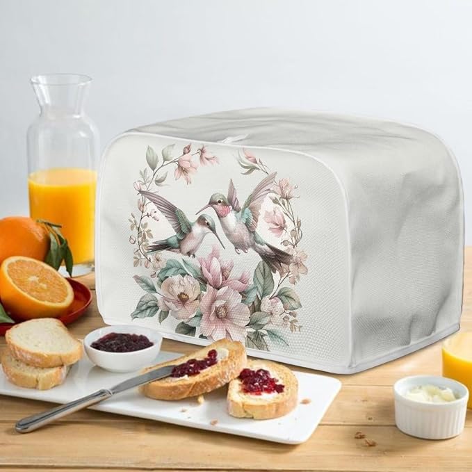 ZFRXIGN Flower Hummingbird Toaster Cover 2 Slice Toaster Dust Cover Small - Image 4