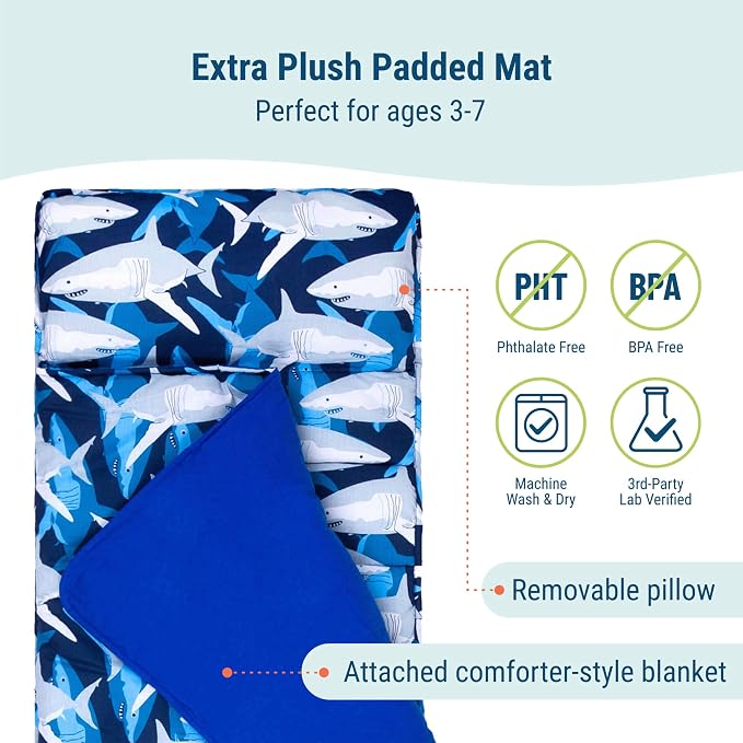 Wildkin Kids Original Nap Mat – Cozy Kids Sleep Mat - Image 3