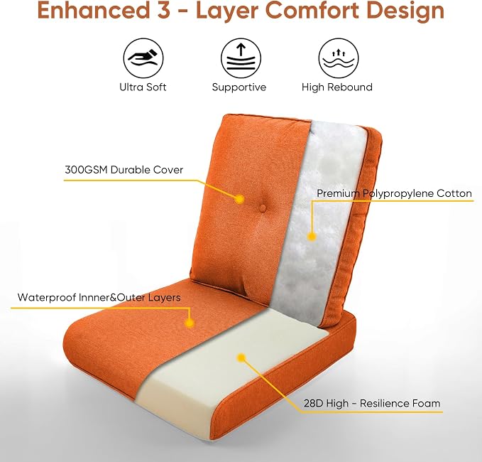 9-Piece Outdoor Patio Cushion Set - Image 7