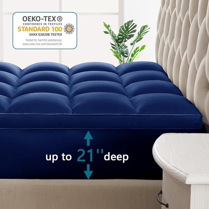 CHOKIT King Mattress Topper, Extra Thick Pillow Top Mattress Pad - Image 8