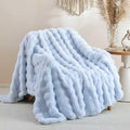 Smoofy Faux Fur Throw Blanket for Couch Rabbit Fleece by SMOOFY
