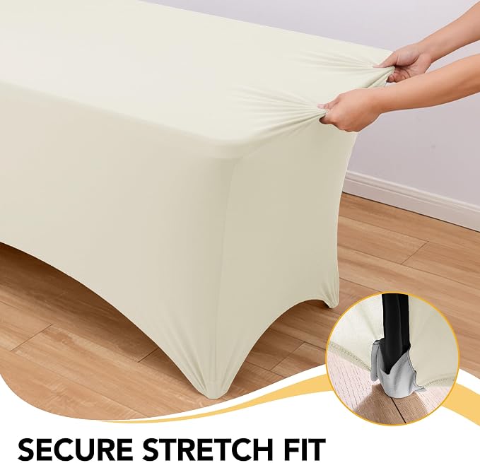 8-Pack Premium Cream Spandex Tablecloths - Image 3