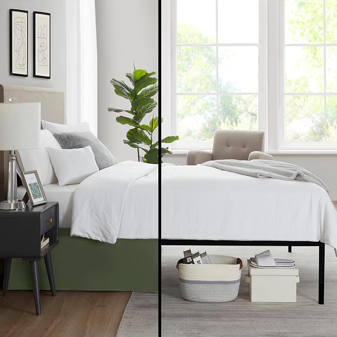 Nestl Olive Green Full XL Bed Skirt - Image 6
