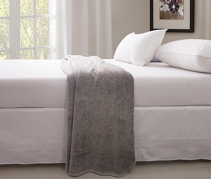 Valea Home Bed Skirt with Stitch on White Dust Ruffle with Split Corner - Image 2