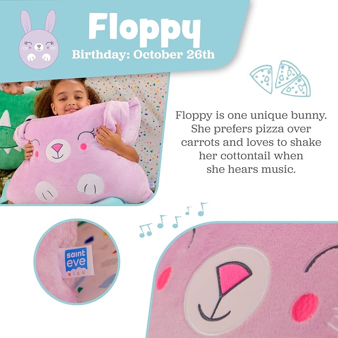 Saint Eve Kids Pillow Pals Fuzzy Pillow Case, Cute Animal Friends Soft Pillow - Image 3