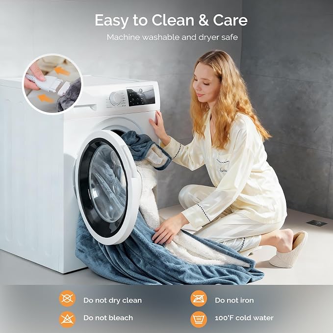 Heated Blanket Electric Blanket Twin 62"x84" Fast Heating Electric Blanket - Image 7