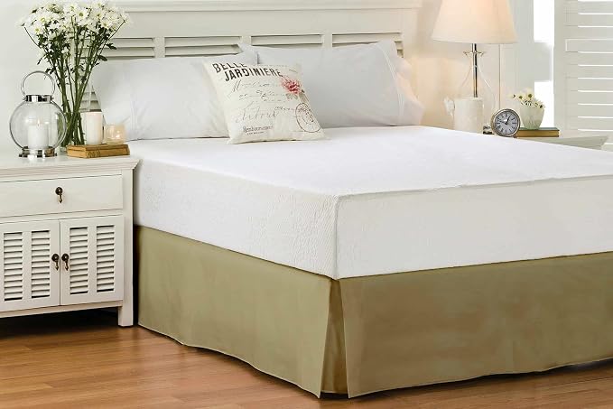 King Size Bed Skirt 600 TC Egyptian Cotton 21 Inch Drop Easy Fit by WHITECOTTONWORLD