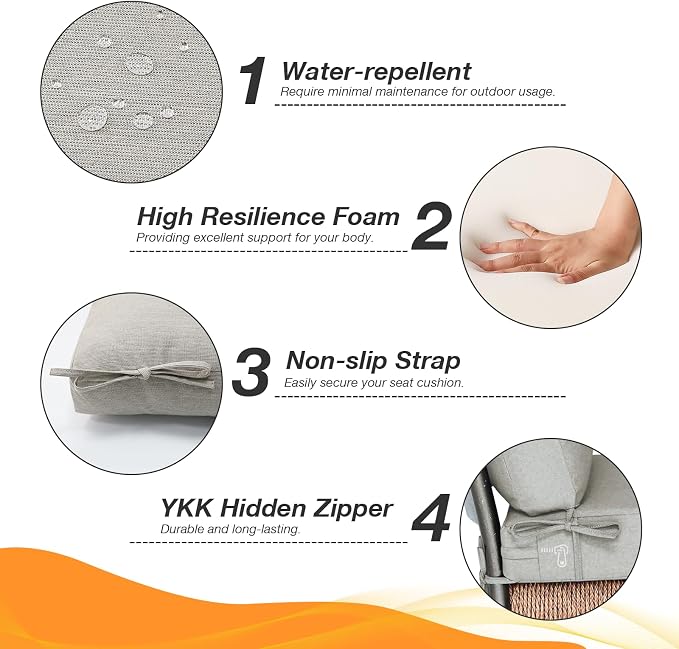 Sunbrella Outdoor Separate High Back Cushion Seat Pads, Rocking Chairs - Image 4