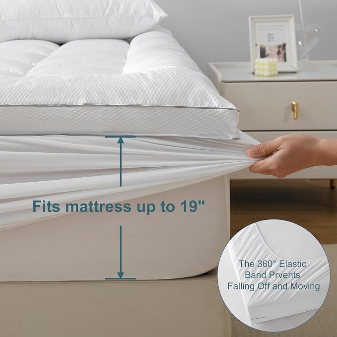 UNILIBRA Full Size Mattress Pad Pillow Top Mattress Cover Padded - Image 4