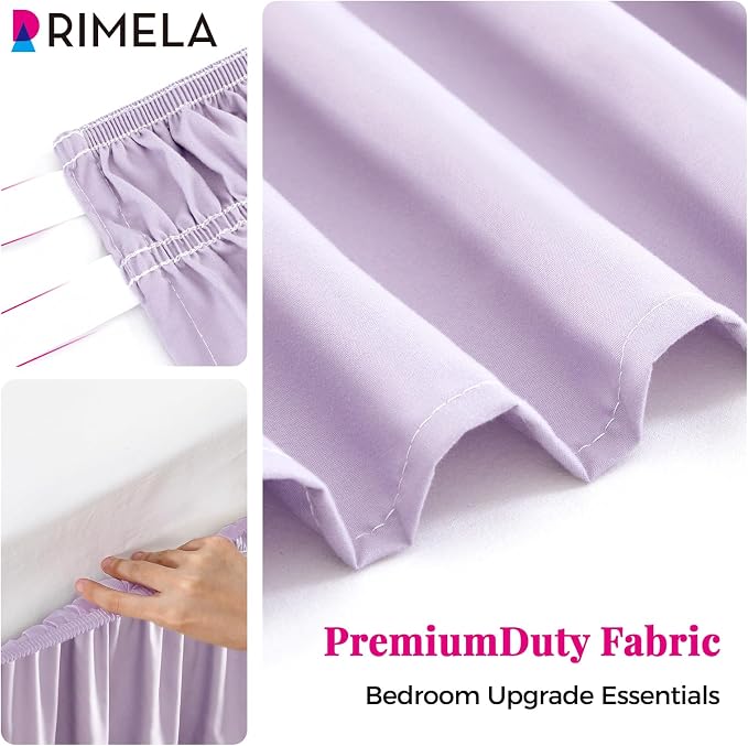 RIMELA Lavender Purple Bed Skirt King Size 15 Inch Drop, Wrap Around Elastic - Image 8