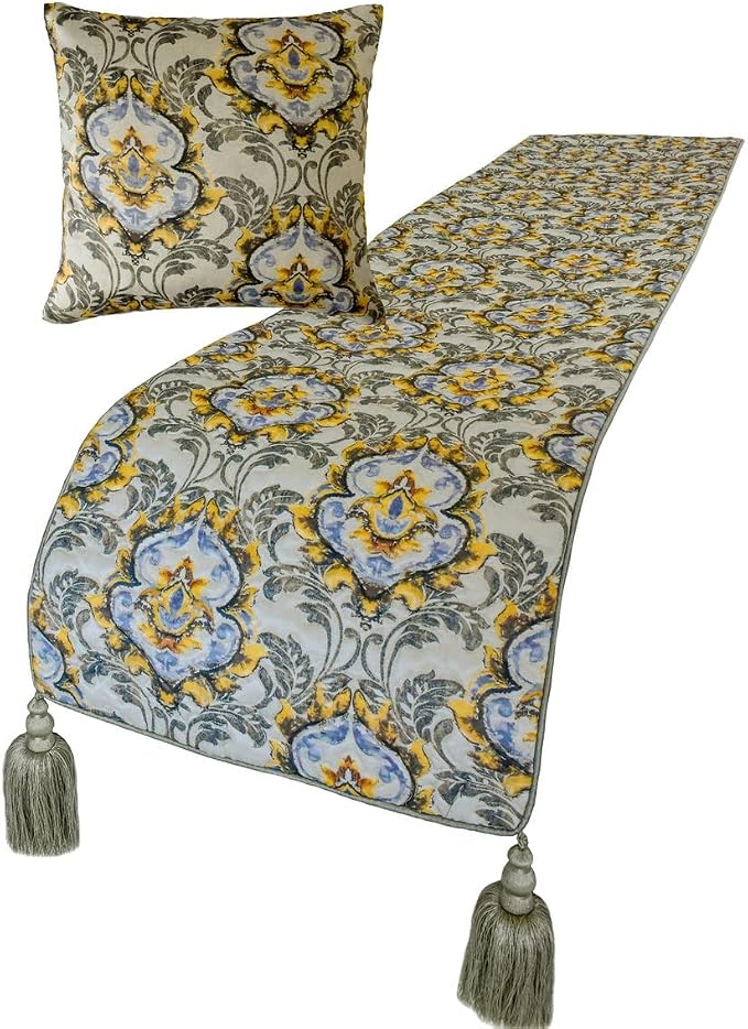 The HomeCentric King/Queen/Twin Grey Decorative King 90"x18" Bed Runner - Image 3