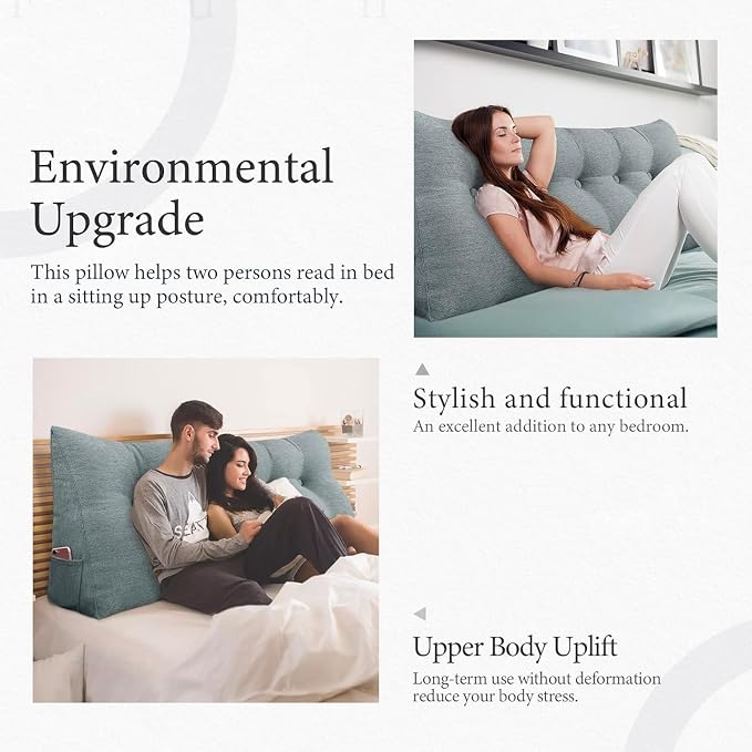 Wedge Headboard Pillow Dorm Room Reading Pillow Back Support - Image 3