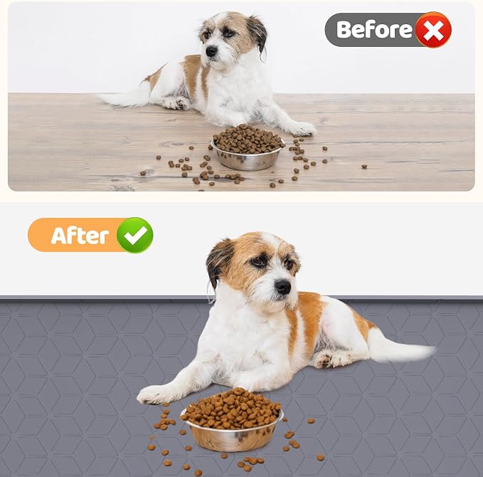 Dog Food Mat, Extra Large 34" x 22" Silicone Pet Feeding Mat - Image 4