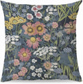Blue Boho Floral Pillow Covers 18x18 by NEGIGA