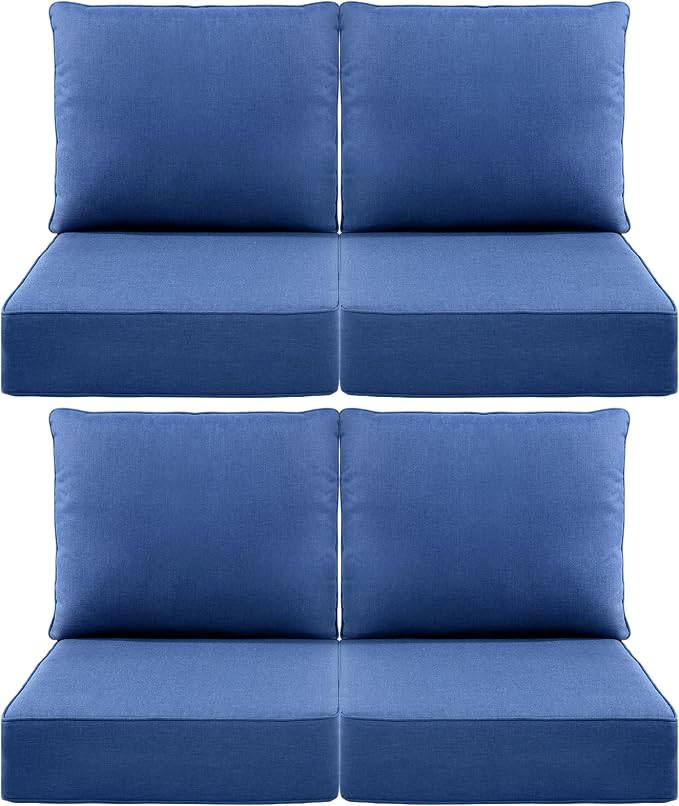 Luxury 6" Outdoor Cushions for Patio Furniture, Fade Resistant Couch Chair by Pugire