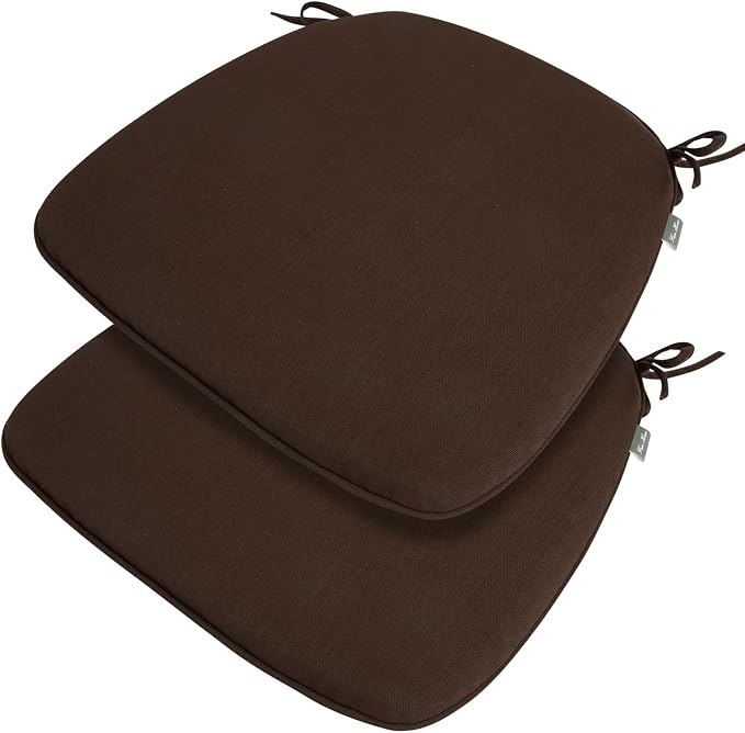 Outdoor Chair Cushions Set of 2, Patio Seat Cushion 17"x16"x2", U-Shaped Dining by FUNHOME