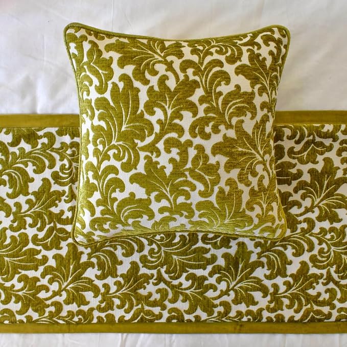 The HomeCentric King/Queen/Twin Chartreuse Decorative King 90"x18" Bed Runner - Image 2