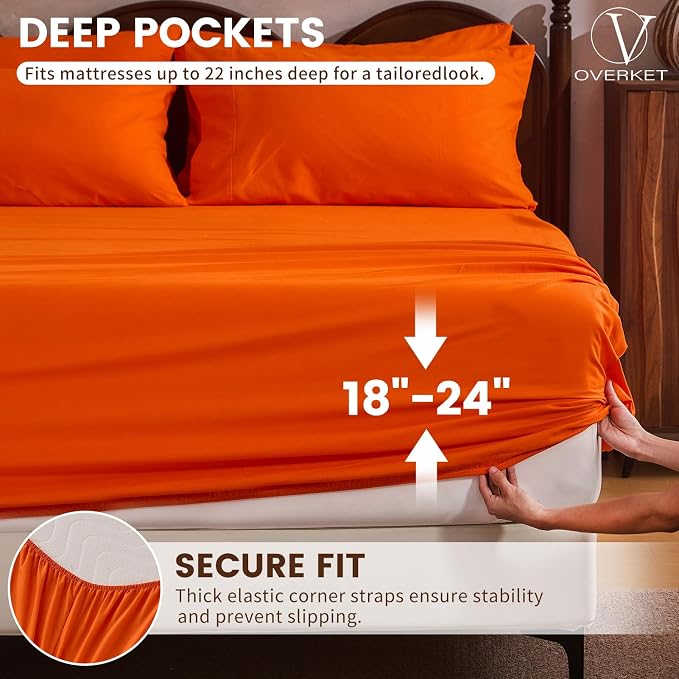100% Linen Sheet Set Queen Size Extra Deep Pocket Fits 18-24 Inch Mattress - Image 2