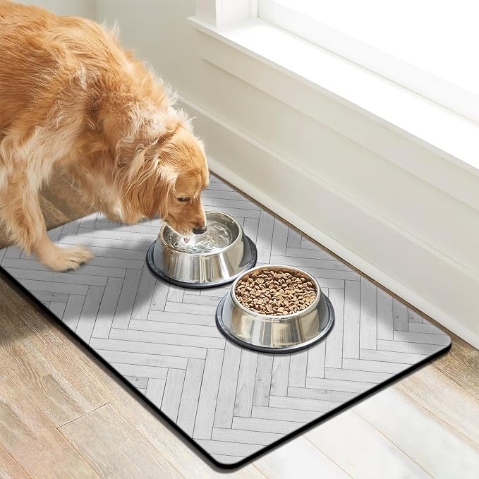Dog Food Mats for Floors Absorbent, Pet Cat Food Mat - Image 7