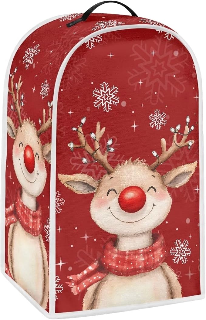 Christmas Blender Cover Elk Food Processor Dust Cover Red Xmas Kitchen Decor by HUISEFOR