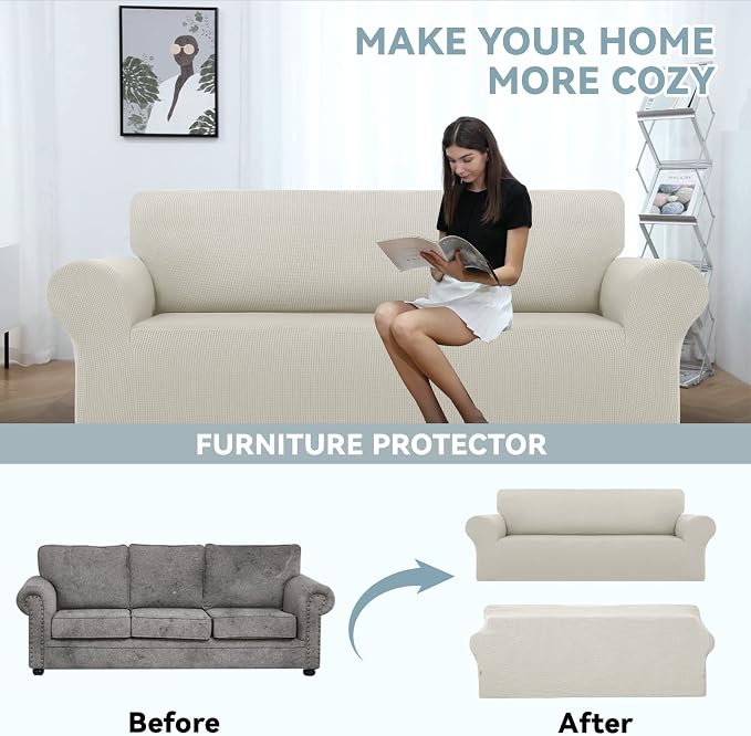 LURKA Stretch Oversized Sofa Slipcovers 1 Piece Couch Covers - Image 3