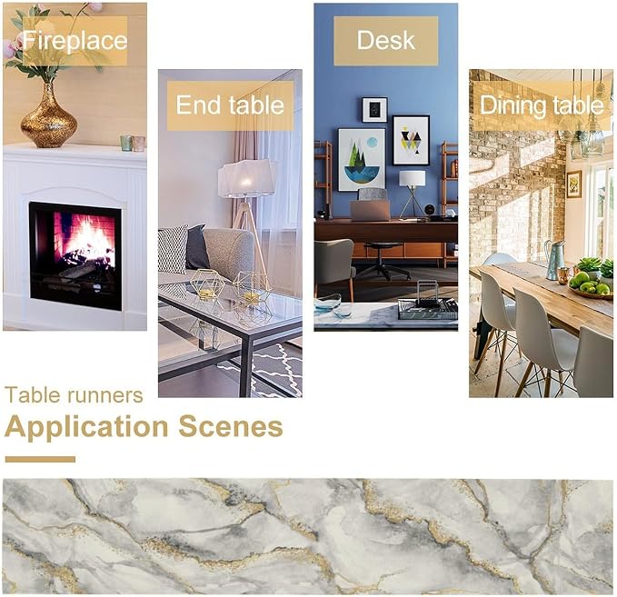 Marble Table Runner Gold Grey Table Dresser Runners Modern Table Coffee Table - Image 6