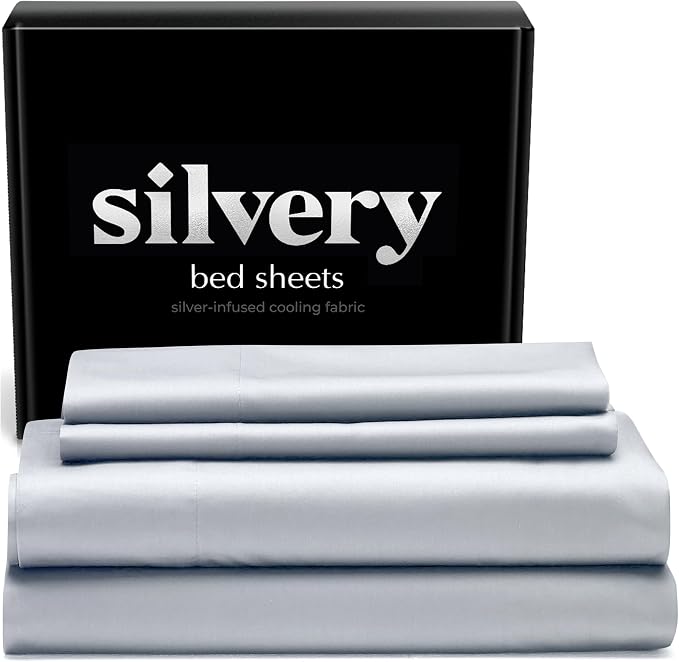 Silvery Silver Infused Bed Sheets Set by Silvery