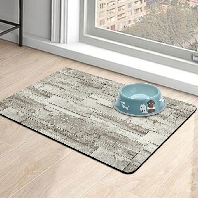 Pet Food Mats for Floor, Absorbent Dog Mat for Food and Water Dispenser Mat - Image 7