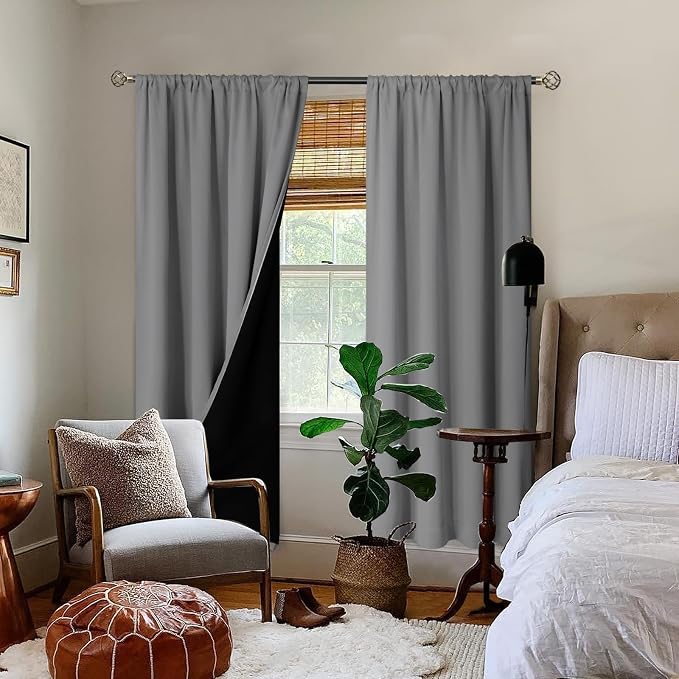 BGment 100% Blackout Curtains for Bedroom 72 Inch Length 2 Panels, Thermal - Image 2