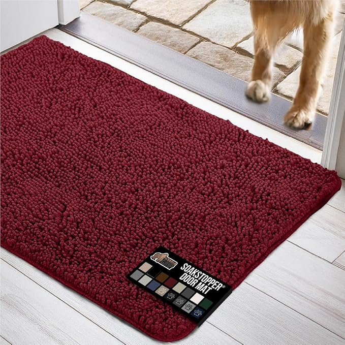 GORILLA GRIP SOAKSTOPPER Dog Door Mat, 36x24 Machine Washable Rug Absorbent by GorillaGrip