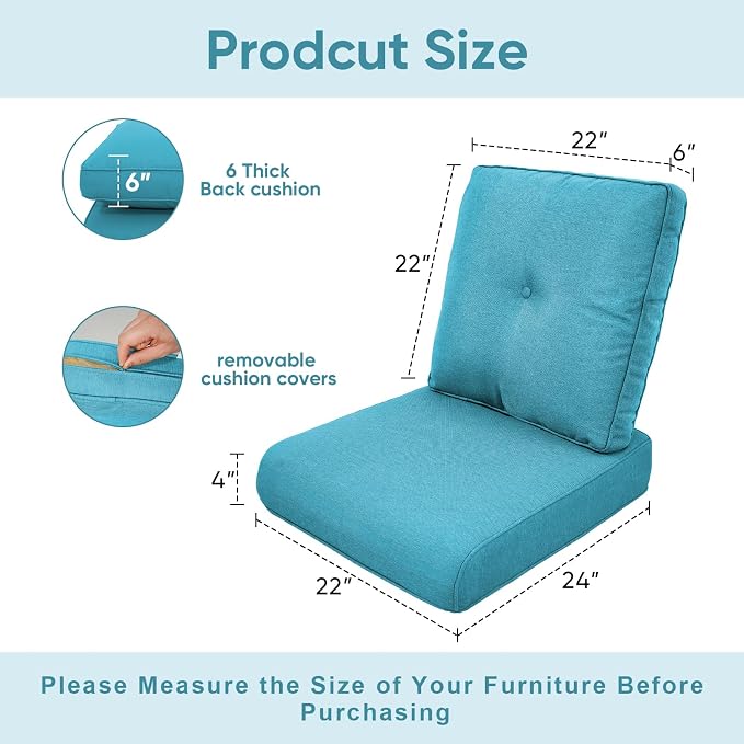 Patio Chair Cushions 4 Packs - Image 2