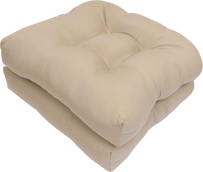 RACE LEAF Outdoor Seat Cushions Set of 2, Plump Filling Tufted Water-Resistant by RACELEAF