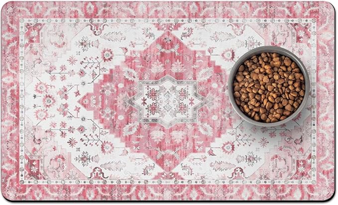 Pet Food Mats for Floor, Absorbent Dog Mat for Food and Water Dispenser Mat by Unknown