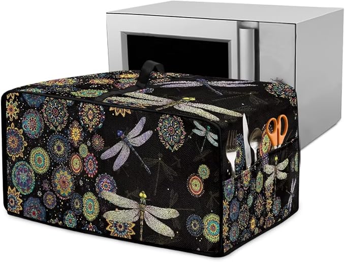 Boho Mandala Dragonfly Print Toaster Oven Cover Dust-Proof Microwave Oven Cloth by HwzdsyxlCreativeHomeDecor