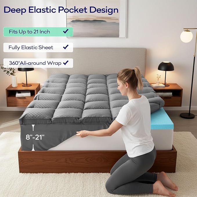 OLANLY Dual-Layer 4 Inch Twin Size Memory Foam Mattress Topper - Image 6