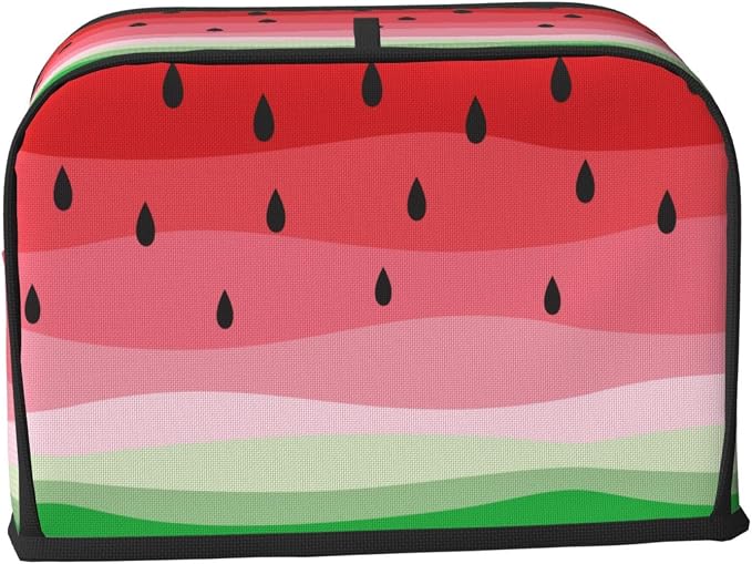 Cute Fruit Red Green Watermelon 2 Slice Toaster Cover, Waterproof Toaster Dust - Image 3