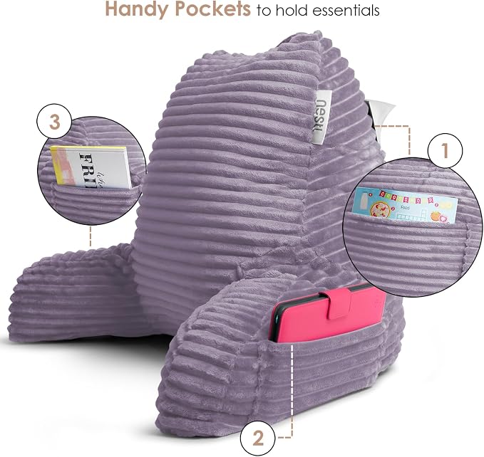 Hearth & Harbor Reading Pillow for Bed Adult – Back Pillow for Sitting in Bed - Image 4