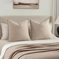 MIULEE Decorative Euro Sham Pillow Covers 24x24, 2 Pack Large Boho Farmhouse by MIULEE
